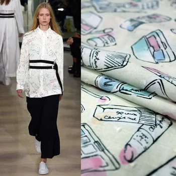 

Imported cotton fabric cloth cartoon design Summer shirt skirt material cosmetic fashion materials