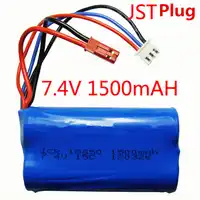 2ピースf45 HQ948 HQ957 HQ848バッテリー7.4ボルト1500 mahリチウム上のバッテリーmjx f45 rcヘリコプターHQ948 HQ957 HQ848 rcボートパーツ