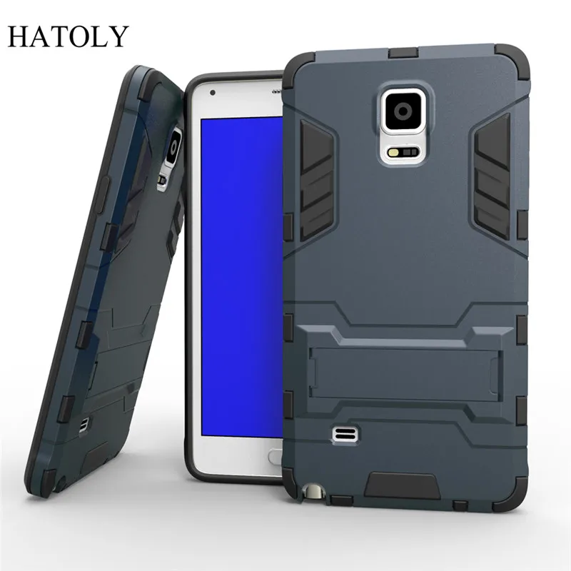 

For Samsung Note 4 Case N9100 Slim Shockproof Robot Armor Protector Hybrid Rugged Rubber Hard Back Stand Cover Coque
