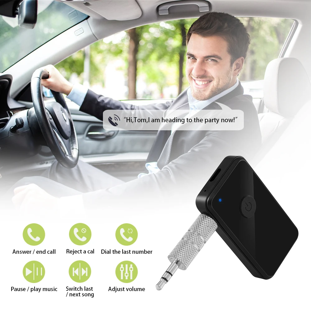 Bluetooth автомобильный комплект Бесконтактный для музыки Аудио приемник адаптер авто AUX комплект для динамика наушников автомобиля стерео 3,5 мм разъем