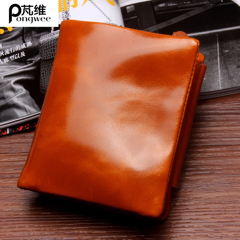 

PONGWEE 2017 New Zipper Leather Universal Leather Wallet Holding Bag Fashion Purse Simple Wallet