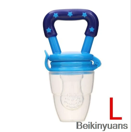 Новая детская пустышка для кормления, держатель для пустышки, силиконовая соска для кормления, соска для малышей - Цвет: Blue L