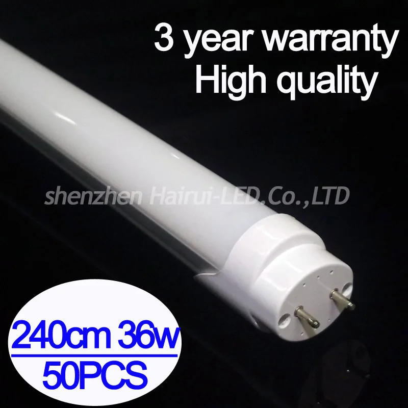50pcs Lot 2 4m 8ft 36w T8 Led Tube 2400mm 8 Feet Smd 2835 G13 Ac85 265v Replacement 80w Tube Lamp Light G13 Fluorescent Lamp Holder Light Oceanlight Slipper Aliexpress