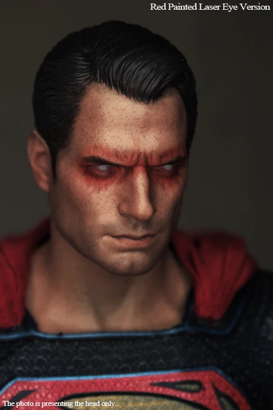 Пользовательские Генрих кавилл красные глаза 1/6 головы лепить для горячие игрушки Супермен 2,0 тела