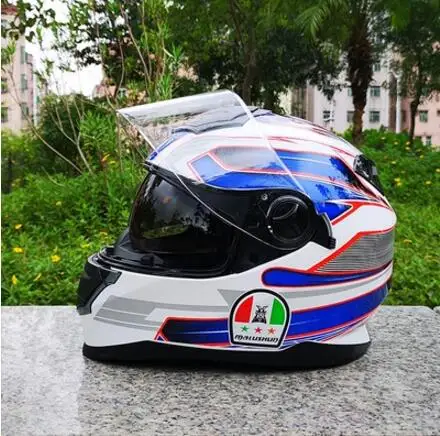 Marushin мотоциклетный шлем Мужской полный шлем профессиональный шлем гоночный Dot одобренный двойной объектив