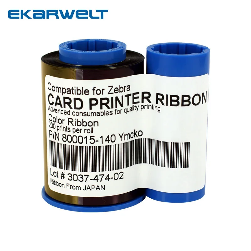 

10pcs compatible Zebra 800015-140 YMCKO Color Ribbon 200prints for Zebra P300C P310C P400 Card Printer