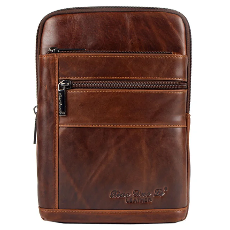 

Men Genuine leather First layer Cowhide High Quality Sling Chest Bag Travel Vintage Cross Body Messenger Shoulder Bag New
