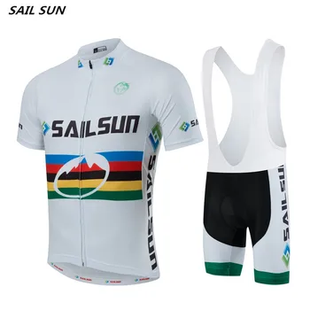 

2016 SAIL SUN Men Bike Jersey Bib Shorts Sets White Cool Team Cycling Jersey Top MTB Pro Bicycle Clothing Summer Bike Shirt
