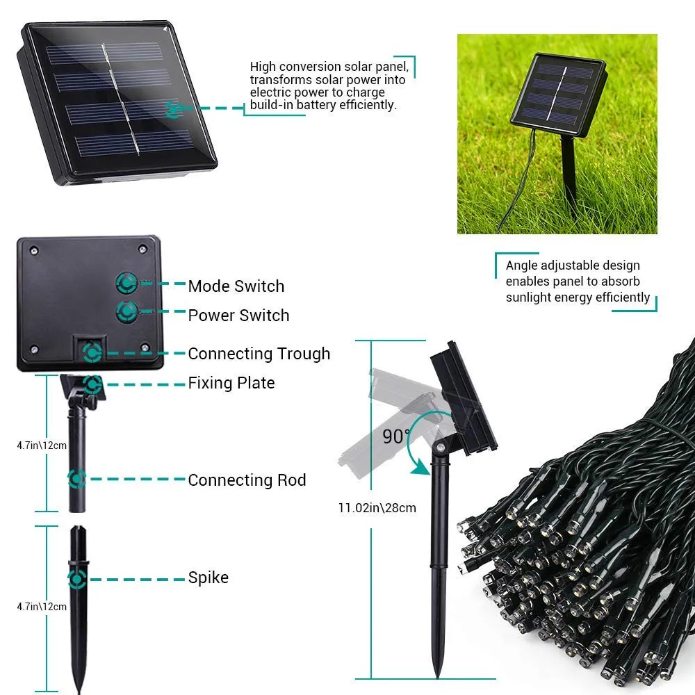 Rede de Malha de Luzes Seqüência de Luz Jardim de Casa Cortina da Janela para do Casamento do Natal Cerca Solar Powered Led Decoração 2x3m 204leds 9 de Malha de luzes Seqüência de Luz