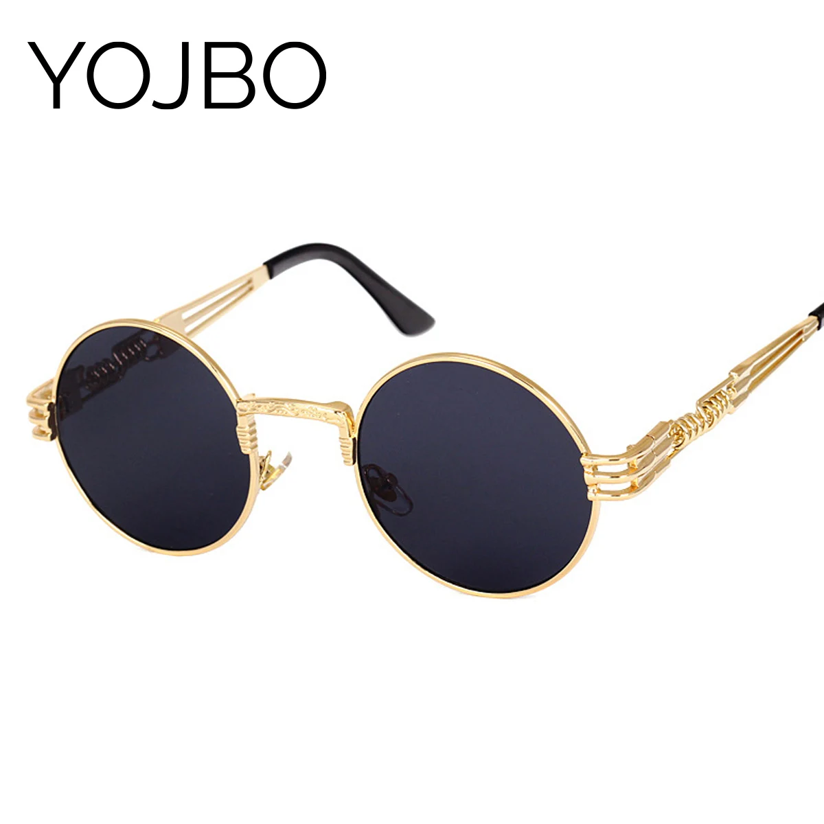 

YOJBO Round Steampunk Women Sunglasses 2019 Fashion Retro Mirror Men Vintage Brand Designer Sun Glasses Unisex Gradient Shade