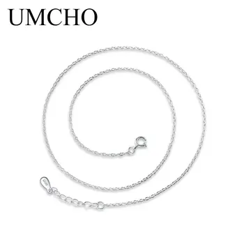 

UMCHO Solid 925 Silver Necklaces 18 inch/ 45 cm Italy Cable Chain Party For Women Engagement Pendents Gifts Fine Jewelry
