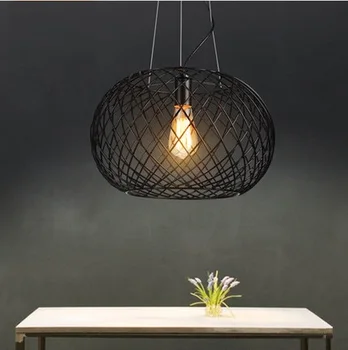 

Loft Style Iron Net Droplight Edison Vintage Pendant Light Fixtures For Dining Room Industrial Lamp Decor Lamparas Colgantes
