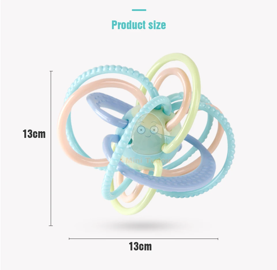 Детский шар-погремушка, игрушки силиконовые прорезыватели для новорожденных, музыка, колокольчик, мягкие погремушки для младенцев, Развивающие детские игрушки 0-12 месяцев