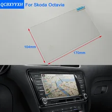 Car Styling 8 6.5 Inch Mib GPS Navigation Screen Steel Glass Protective Film For Skoda Octavia Control of LCD Screen Car Sticker