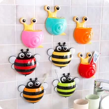 Seamless strong suction cup storage small bee small snail toothbrush holder toothpaste holder Seamless strong suction cup storage small bee small snail toothbrush holder toothpaste holder