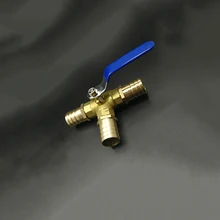 10 мм шланг Барб Трехходовой l-порт латунный шаровой клапан для воды масло воздуха