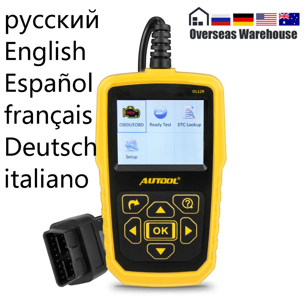 

AUTOOL OL129 OBD2/EOBD Code Reader Auto Engine Diagnostic Tool Multilingual Device Repair Tool Battery Monitor Update Online