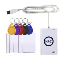 NFC считыватель USB ACR122U Бесконтактный Смарт ic карты и писатель rfid копировальный аппарат Дубликатор 5 шт. UID; запасной карта-метка брелок