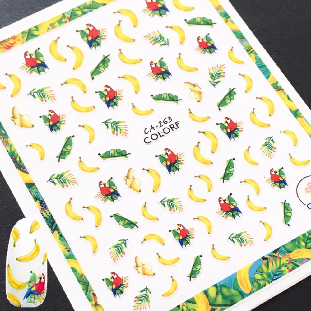 

Newest CA-263 Jungle Banana 3d nail art sticker Japan style nail decal stamping template DIY nail decoration tools nail wraps