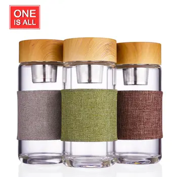 

Oneisall GYBL083 400ml Glass Water Bottle Drinking Cup with Tea Infuser Coffee Mug Tea Glass Cup Water Bottles Tumbler Tea Cups