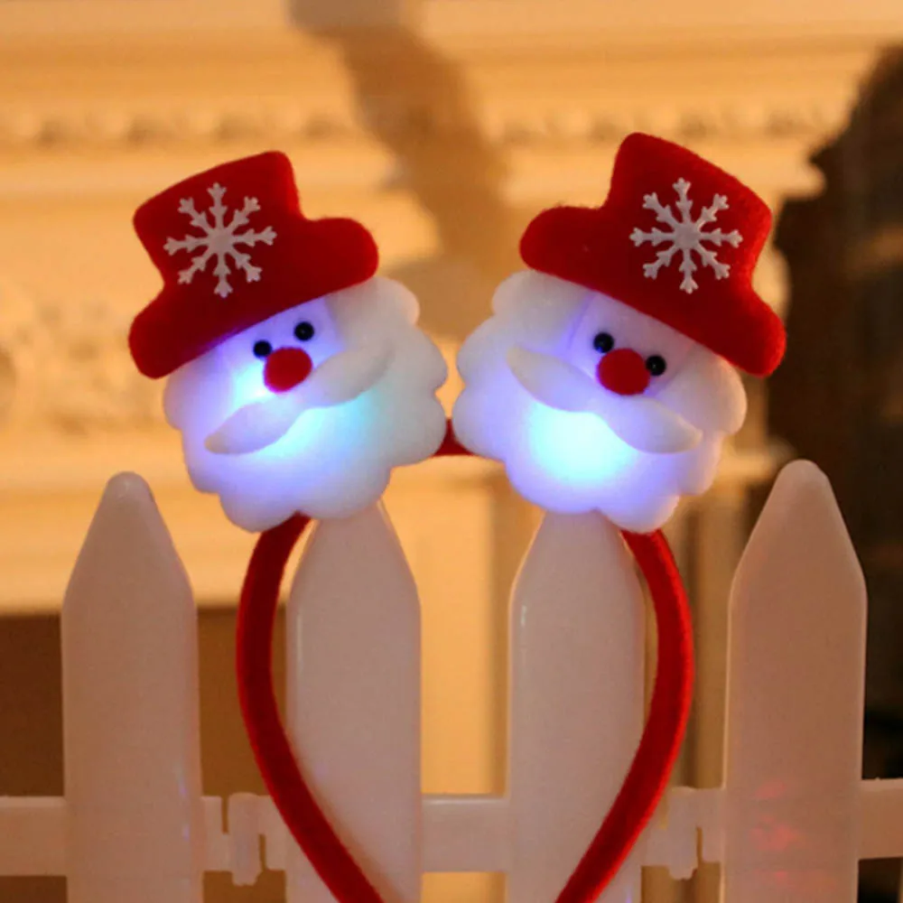 Светодиодный Рождественский головной убор для взрослых детей рождественские вечерние декоративные пряжки на голову рождественские украшения для дома - Цвет: Темный хаки