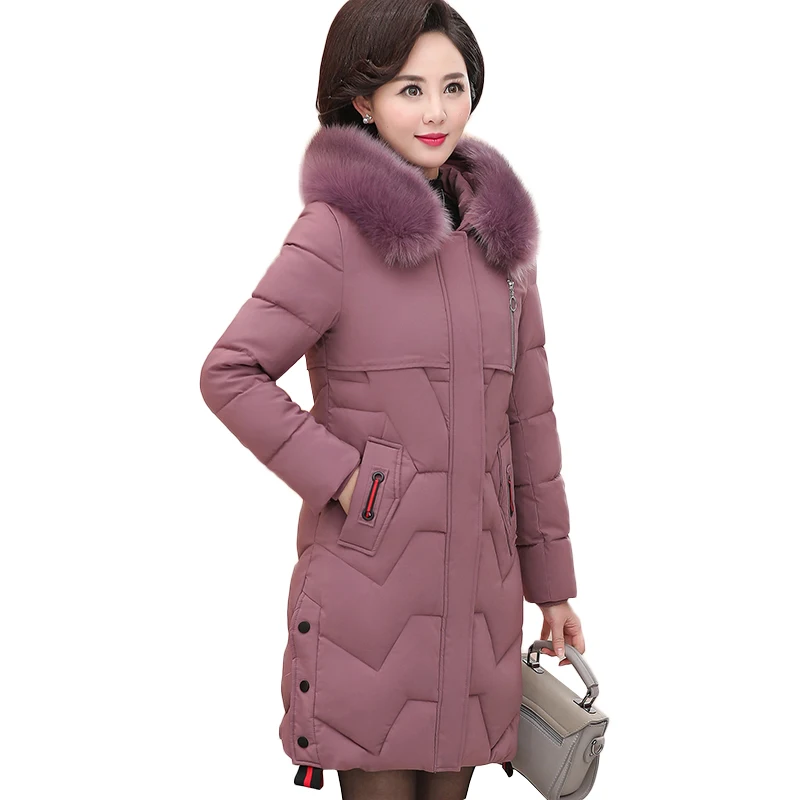 XL 4XL Plus Size Winter Jacket New middle aged Long Cotton
