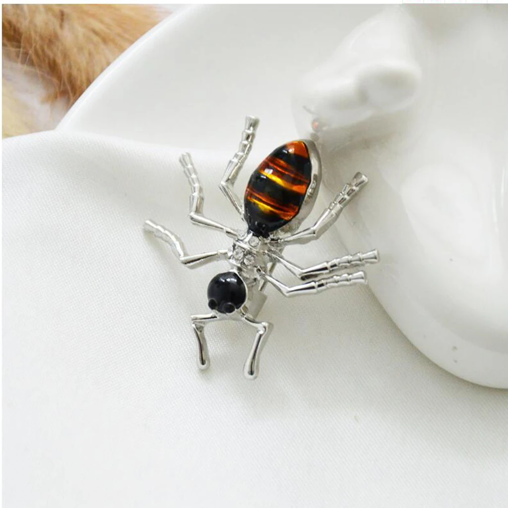 Chic Alloy Enamel Rhinestone Ant Insect Brooch Pin Costume Jewelry Accessory
