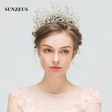 Головная повязка принцессы с жемчугом и бисером, диадемы для невесты, свадебные аксессуары, свадебная корона для девочек, пышное украшение для волос SHA41