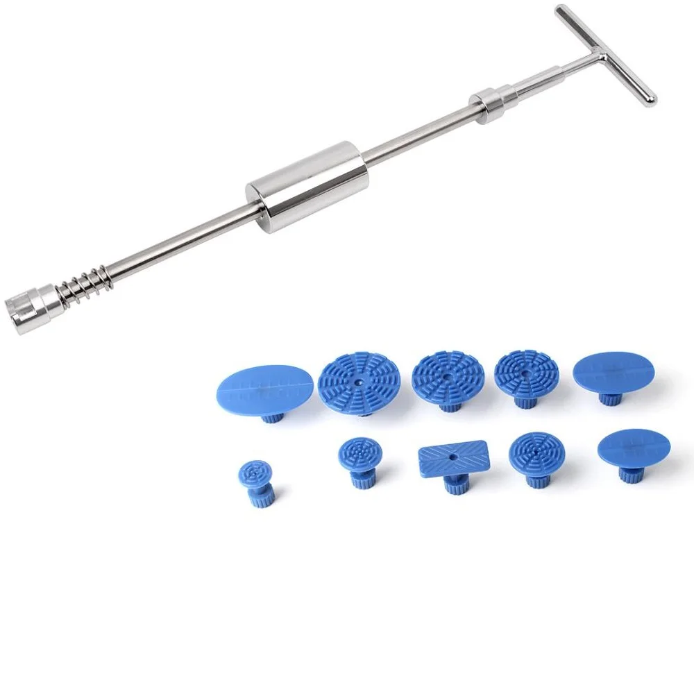 

Auto Repair Tools Dent Removal Car Body Repair Kit Dent Puller 2 in 1 Slide Hammer Reverse Hammer + 10 pcs Tabs Suction Cups