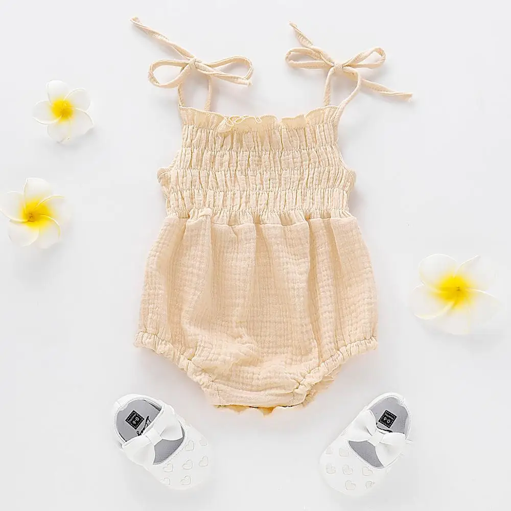 Baby Girl Summer Bodysuits Fashion Sleeveless Newborns Bebes Onesie Tops Tiny Cottons Children Jumpsuits One Piece Outfits 0-18M