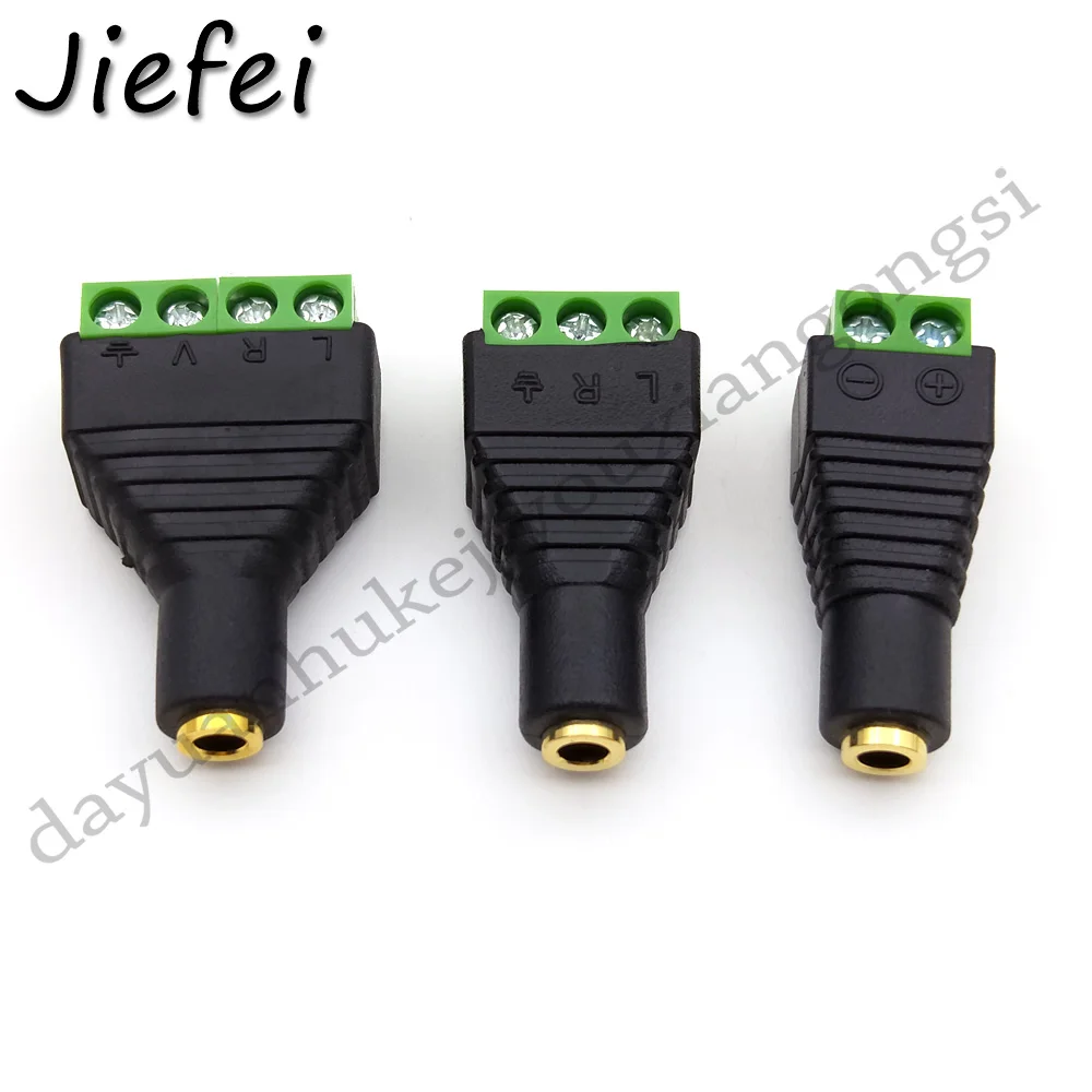 50 шт CCTV Phono Jack 3 5 мм mono Stereo 2 pin 4 Pin женский разъем на полюса AV винтовой балун