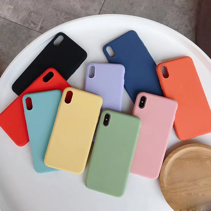 

360 Full Protection Candy Color Rubber Silicon Case for Apple iPhone X XS Max XR 8 7 6 6S Plus Capa Hoesjes