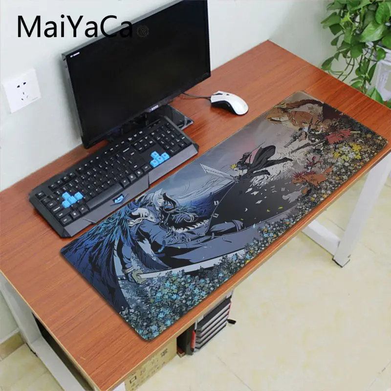 Maiyaca final fantasy art Противоскользящий прочный резиновый компьютерный коврик с запирающимися краями игровой коврик для клавиатуры - Цвет: Lock Edge 30x60cm
