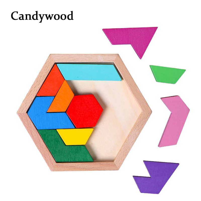 Candywood, Детские деревянные игрушки, интеллектуальная головоломка, пазлы геометрической формы, детские развивающие игрушки для мальчиков