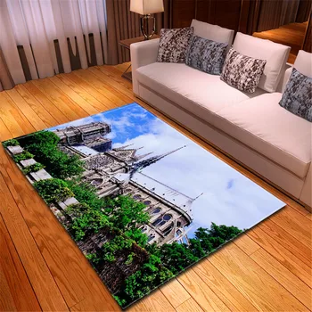 

Ancient Building Landscape Printing Area Rug Square Polyester Non-Slip Delicate Rug Mat Home Decoration Pray Carpet Rug 100x150