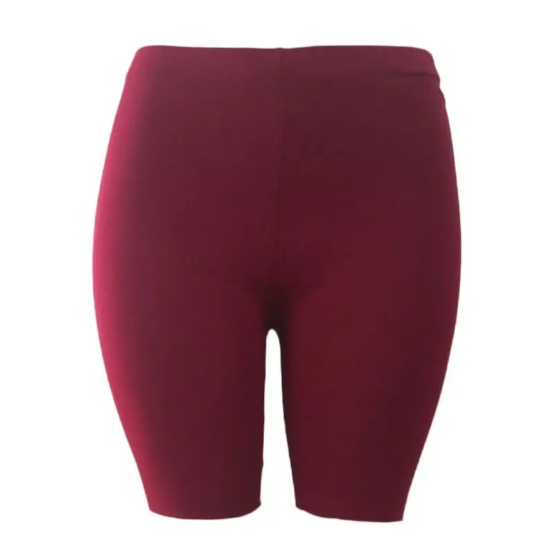 Модные новые женские повседневные шорты для фитнеса с высокой талией, быстросохнущие обтягивающие велосипедные шорты, 3 цвета, высокое качество - Цвет: Wine Red