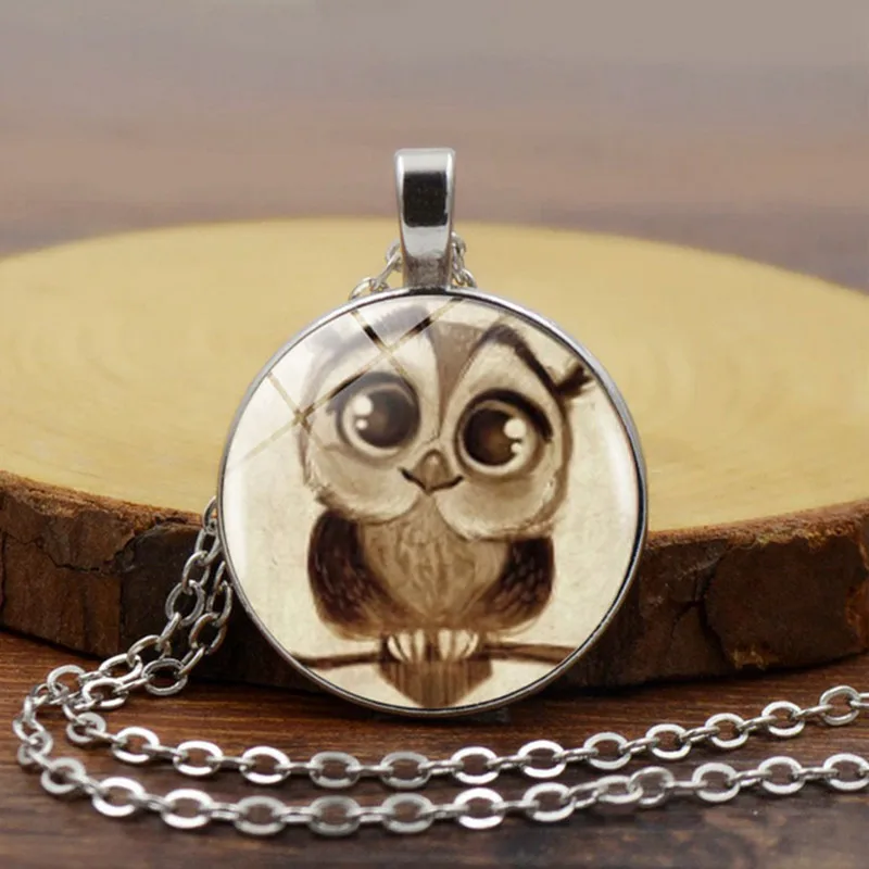 

Vintage Lady Glamour Owl Crystal Convex Necklace and Pendant Jewelry Ladies Necklace 2019 New