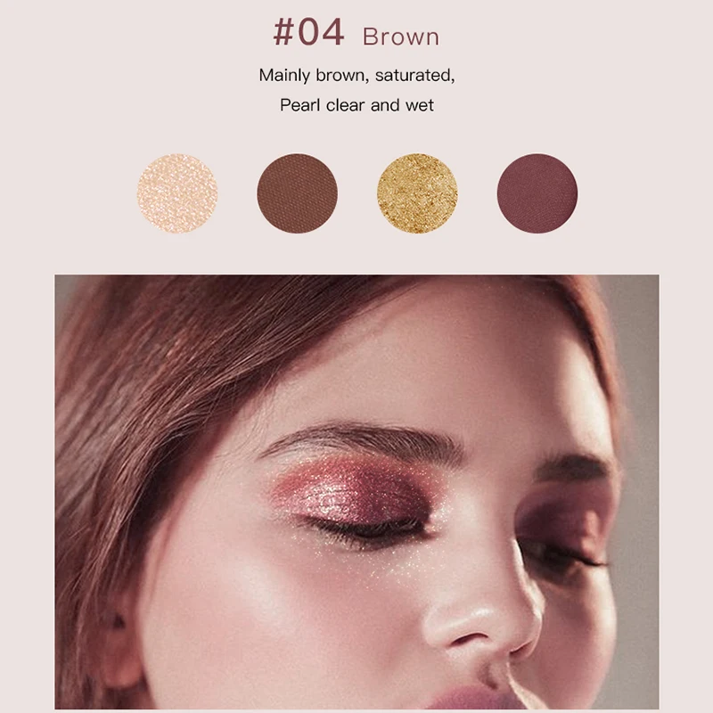 

Pudaier 4 Colors Eyeshadow Pallete Shadows Pigment Eye Shadow Palette of Shadows Glitter Eyeshadows Makeup Cosmetics for Makeup