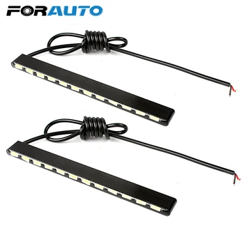 

FORAUTO 2pcs 7030 Car Styling 12 LEDs Waterproof Daytime Running Lights Car DRL Super bright Daylight Aluminum Housing Led Strip