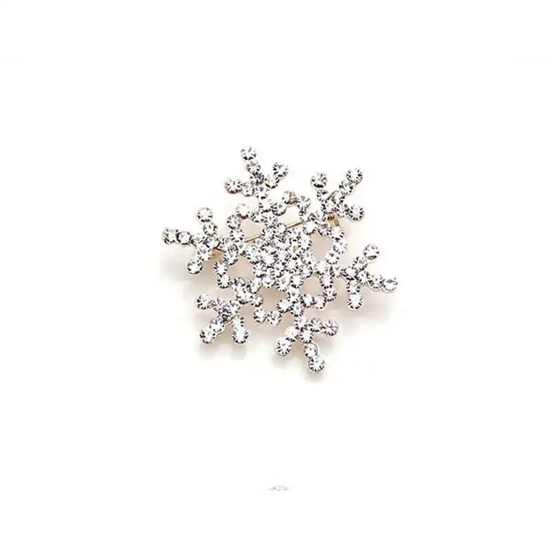 1PC Fashion Brooch Pin Crystal Rhinestone Large Snowflake Winter snow Theme High Quality Christmas Brooches #2D10 (2)