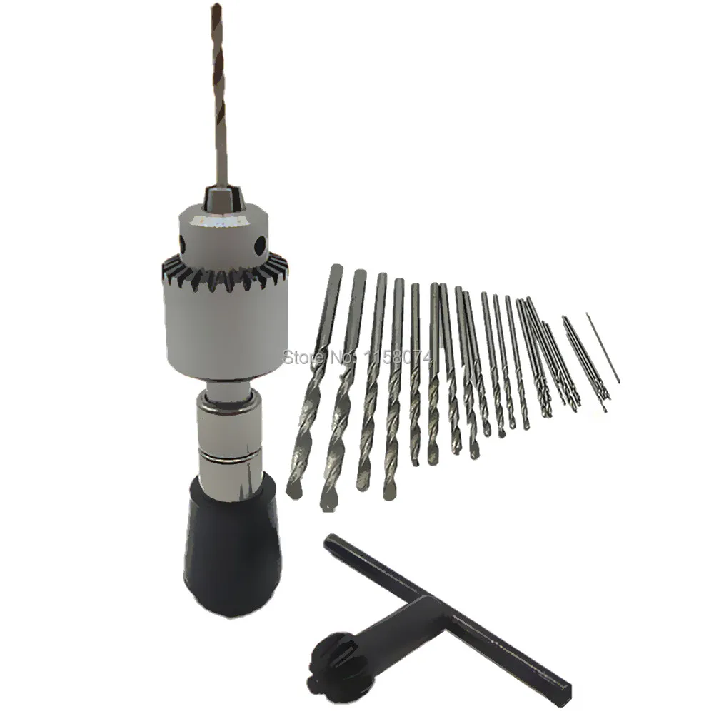 25pc Micro Hss Twist Drill Bit + Wood Hand Drill Manual Wire Twisting
