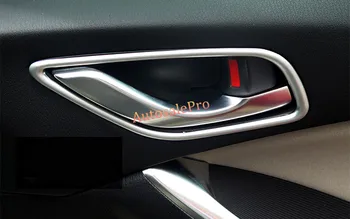 

For Mazda 6 M6 Atenza 2013-2015 Matte Chrome Inside Door Handle Frarme Cover Trim