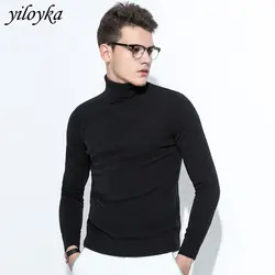 Новые зимние толстые теплые кашемировые Мужская водолазка мужской свитер Slim Fit пуловер мужские классические шерстяные трикотажные