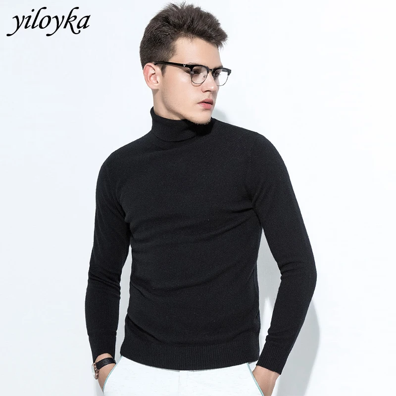 black turtleneck mens slim fit