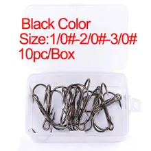 10 шт. ВЧ Крючки lureblack никель 1/0#2/0 3/0 высокое-крюк из углеродистой стали три скорость продавать через ВЧ Крючки