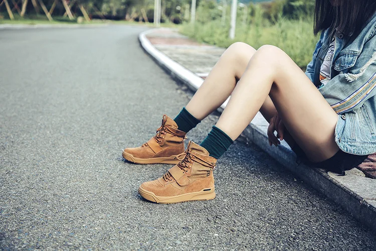 Jookrrix/ женские модные ботинки с массивным каблуком для девочек, брендовые высокие кроссовки из натуральной кожи, Женская Повседневная Удобная спортивная обувь