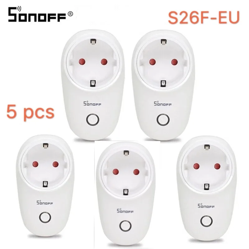 Sonoff S26 WiFi базовая умная розетка EU-type-F S26F Беспроводная штепсельная розетка умная домашняя розетка работает с Alexa Google Assistant