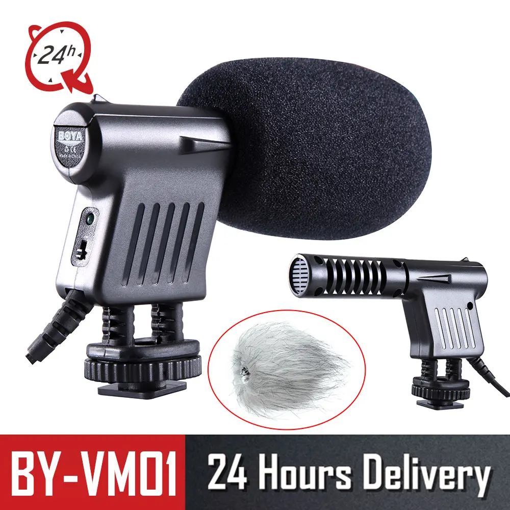 

Hot BOYA BY-VM01 Directional Video Condenser Microphone for Canon Nikon DSLR Camera for Canon Sony Gopro DSLR Camera Camcorder