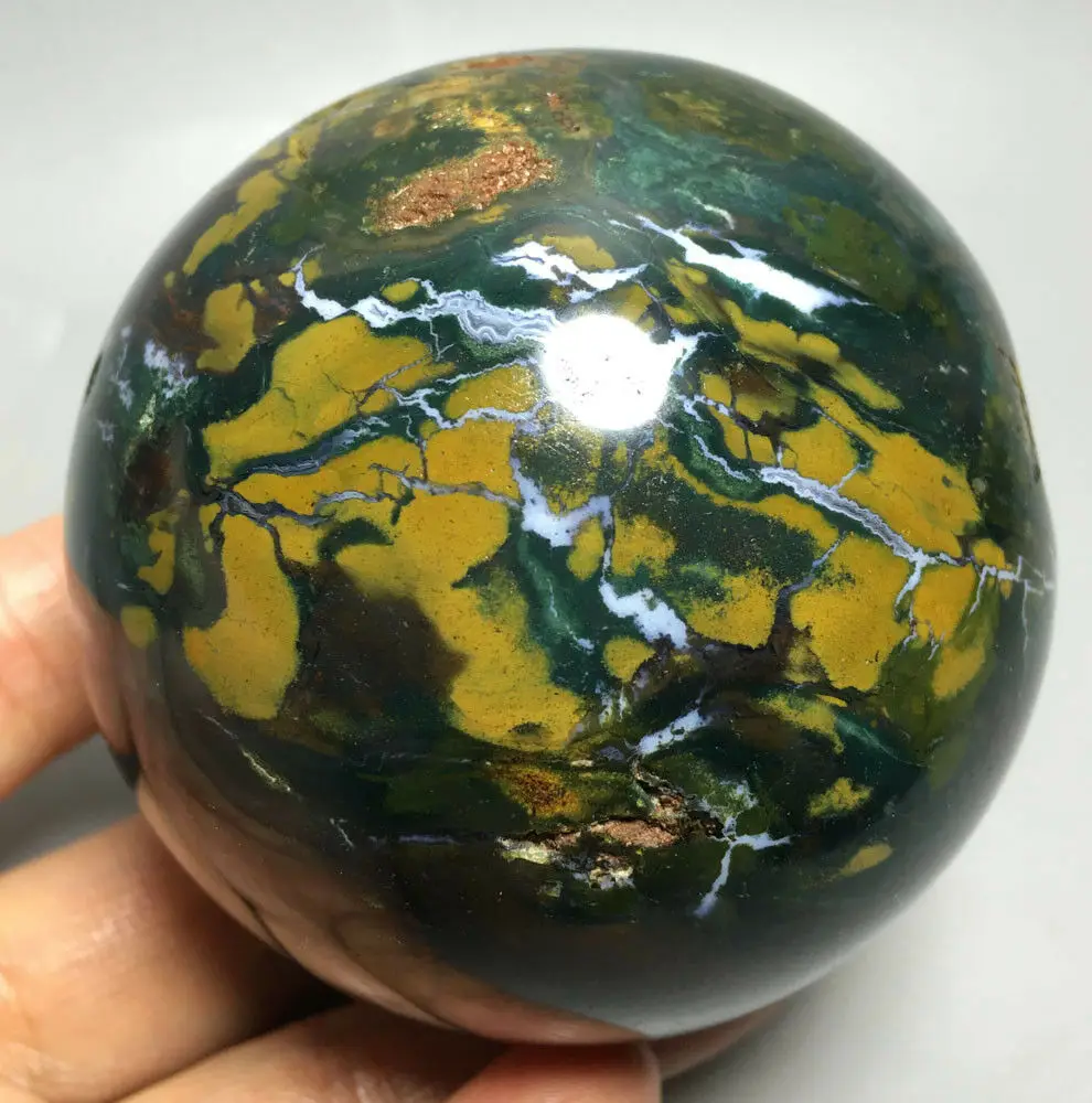 

615g NATURAL OCEAN JASPER ball CRYSTAL sphere HEALING wedding souvenirs guests