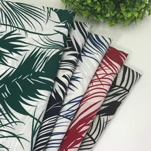 Ткань с принтом листьев эластичная шифоновая ткань DIY шитье текстиль лоскутное весна и лето ткань для женской одежды материал